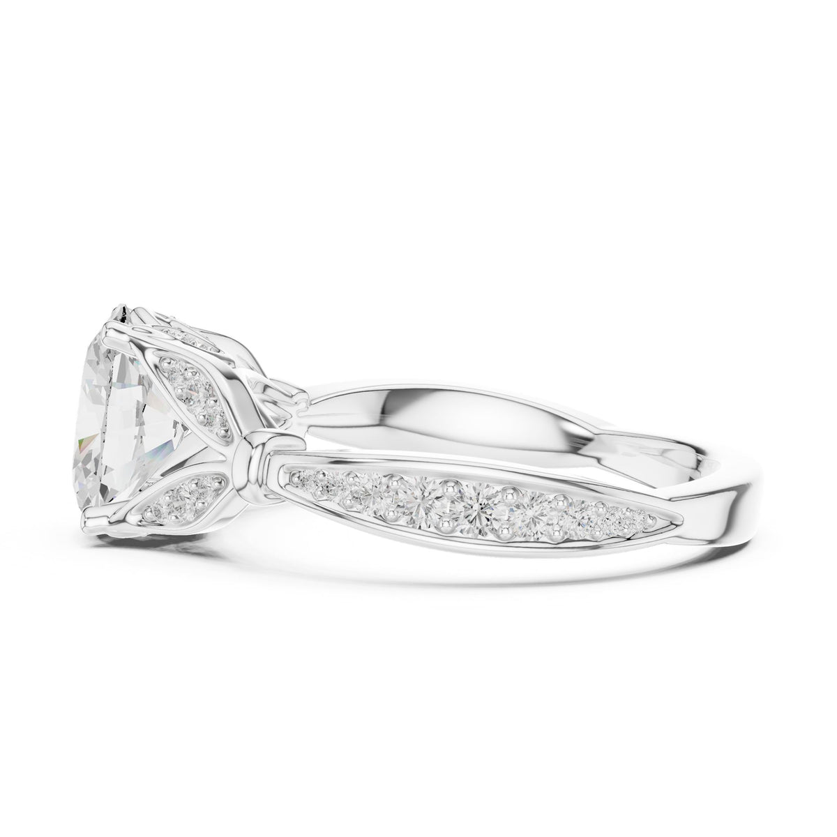 Oval Accented Lab Grown Diamond Engagement Ring