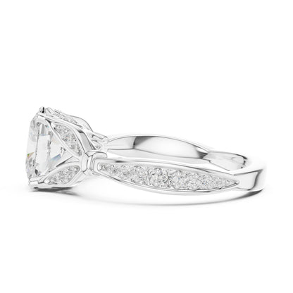 Oval Accented Lab Grown Diamond Engagement Ring