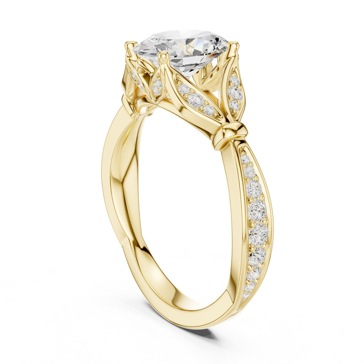 Oval Accented Lab Grown Diamond Engagement Ring