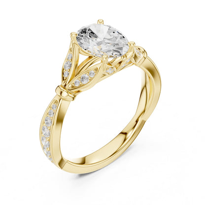 Oval Accented Lab Grown Diamond Engagement Ring