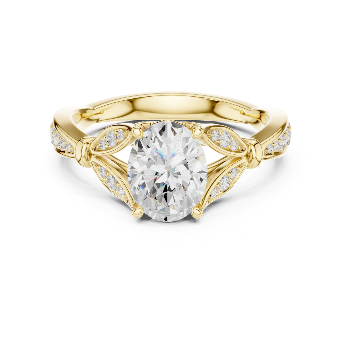 Oval Accented Lab Grown Diamond Engagement Ring