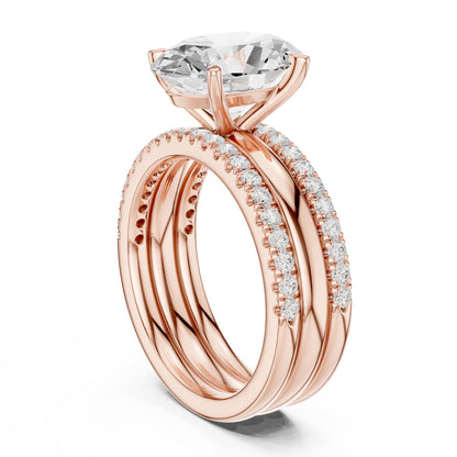 Oval Accented Lab Grown Diamond Engagement Ring