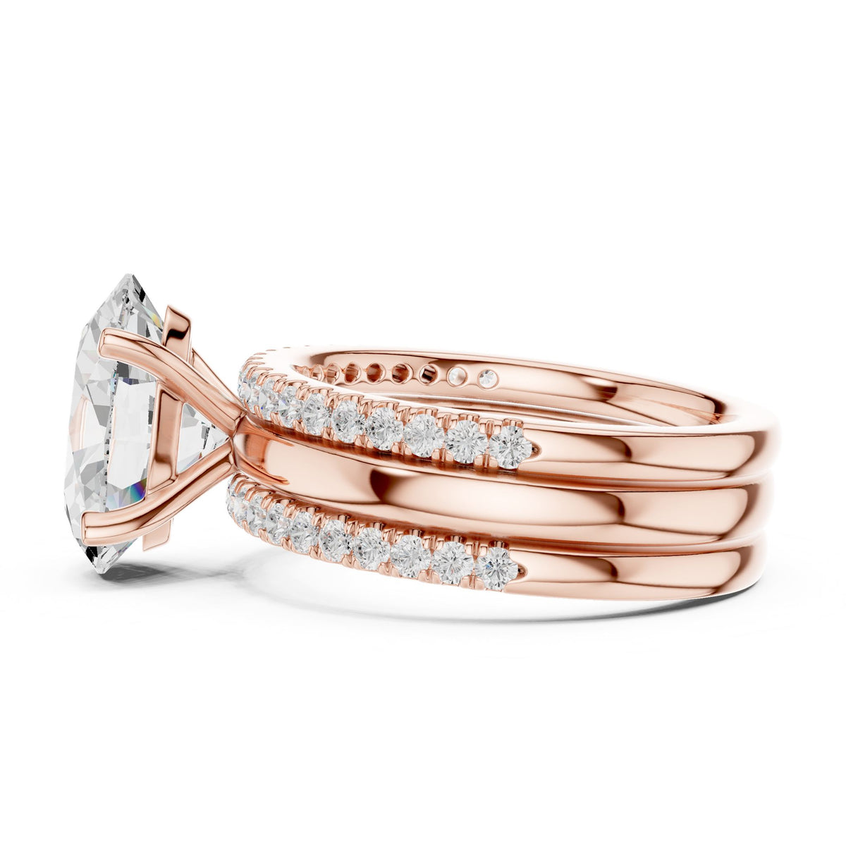 Oval Accented Lab Grown Diamond Engagement Ring