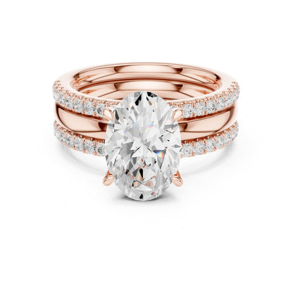 Oval Accented Lab Grown Diamond Engagement Ring