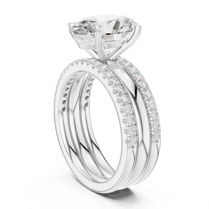 Oval Accented Lab Grown Diamond Engagement Ring