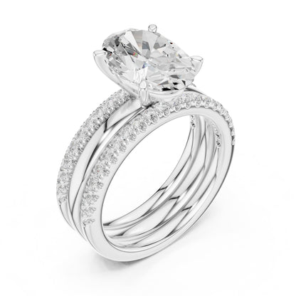 Oval Accented Lab Grown Diamond Engagement Ring