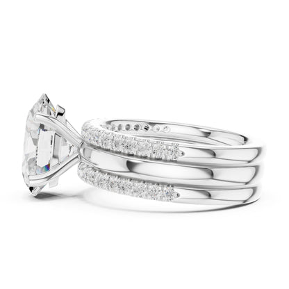 Oval Accented Lab Grown Diamond Engagement Ring