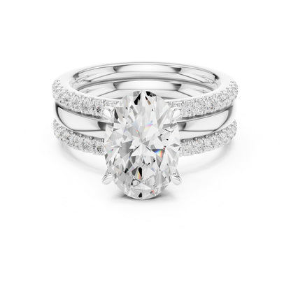 Oval Accented Lab Grown Diamond Engagement Ring