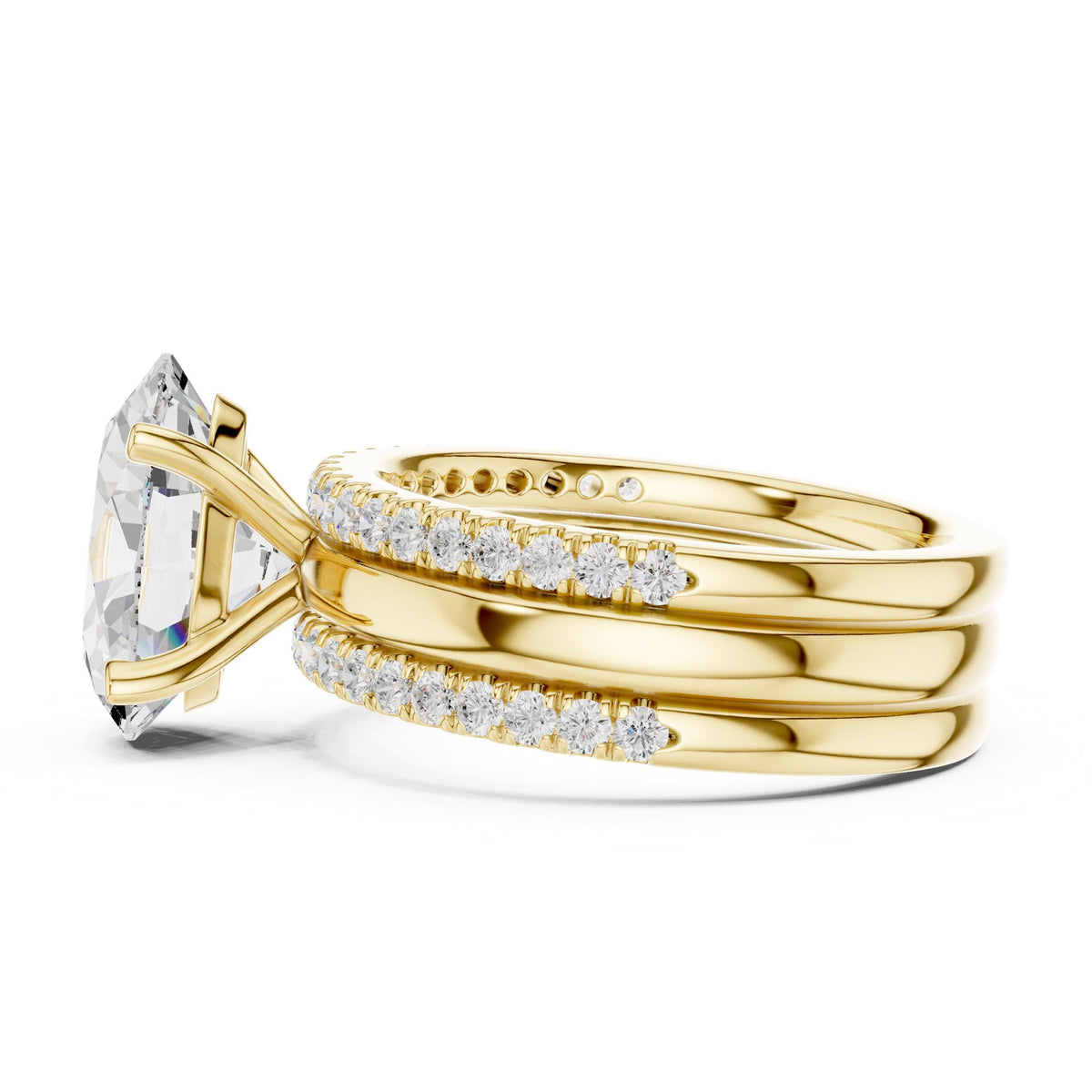 Oval Accented Lab Grown Diamond Engagement Ring