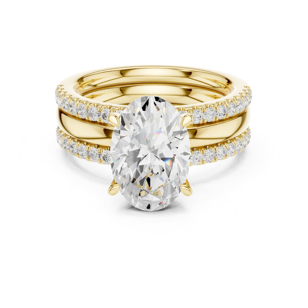 Oval Accented Lab Grown Diamond Engagement Ring