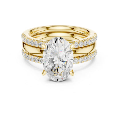 Oval Accented Lab Grown Diamond Engagement Ring