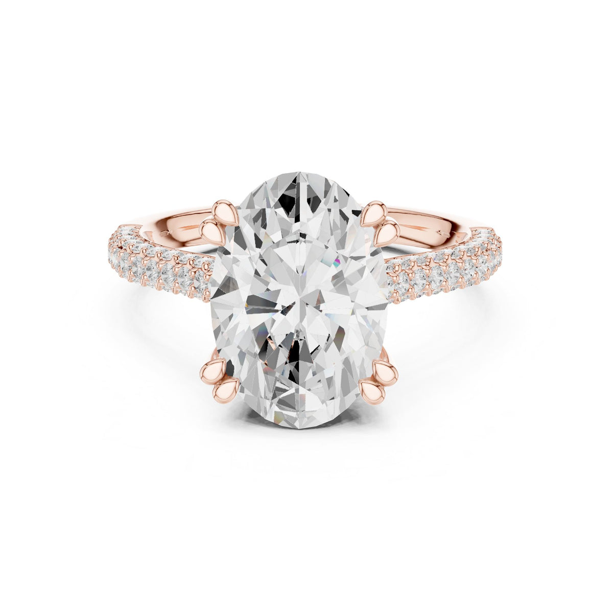 Oval Accented Lab Grown Diamond Engagement Ring