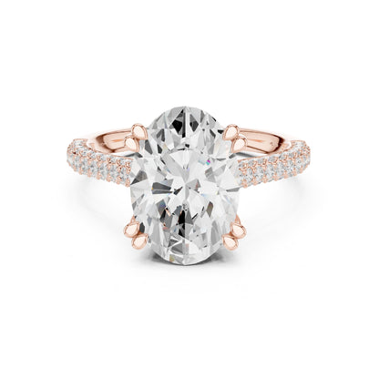 Oval Accented Lab Grown Diamond Engagement Ring