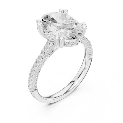 Oval Accented Lab Grown Diamond Engagement Ring