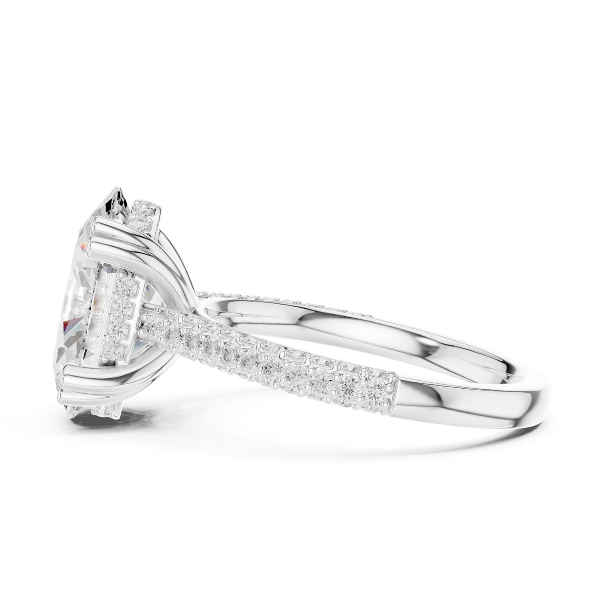 Oval Accented Lab Grown Diamond Engagement Ring