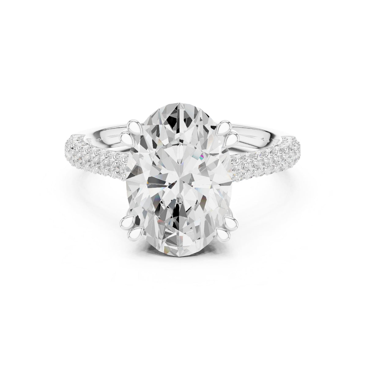 Oval Accented Lab Grown Diamond Engagement Ring