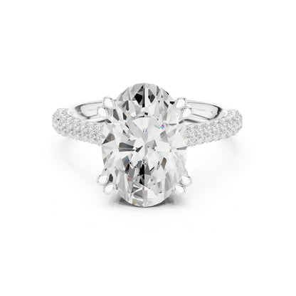 Oval Accented Lab Grown Diamond Engagement Ring