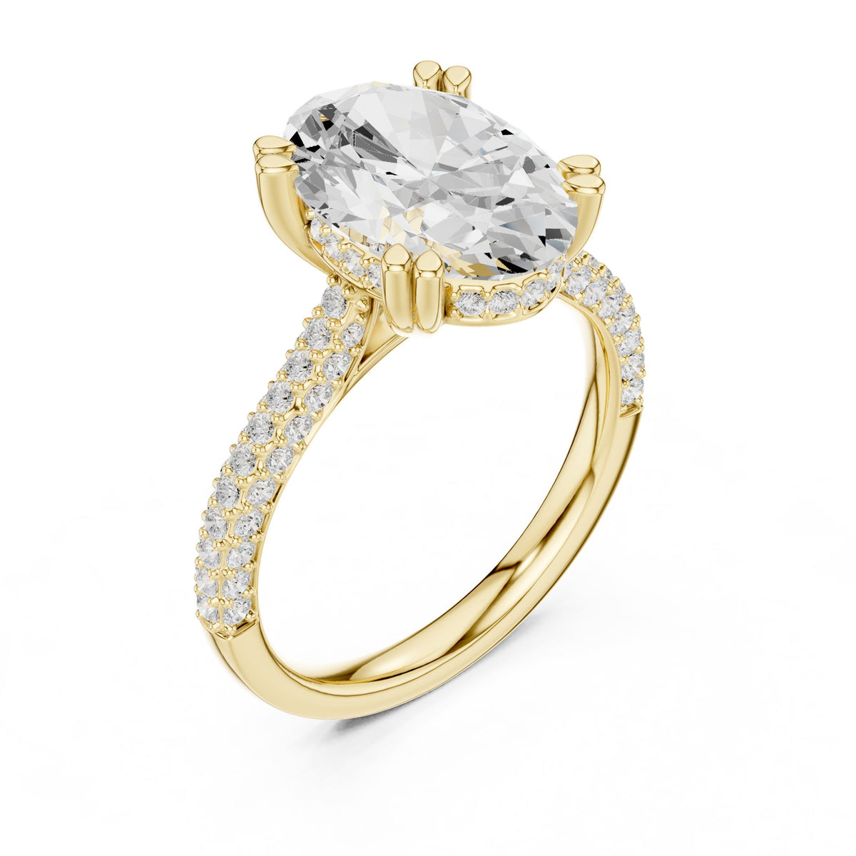 Oval Accented Lab Grown Diamond Engagement Ring