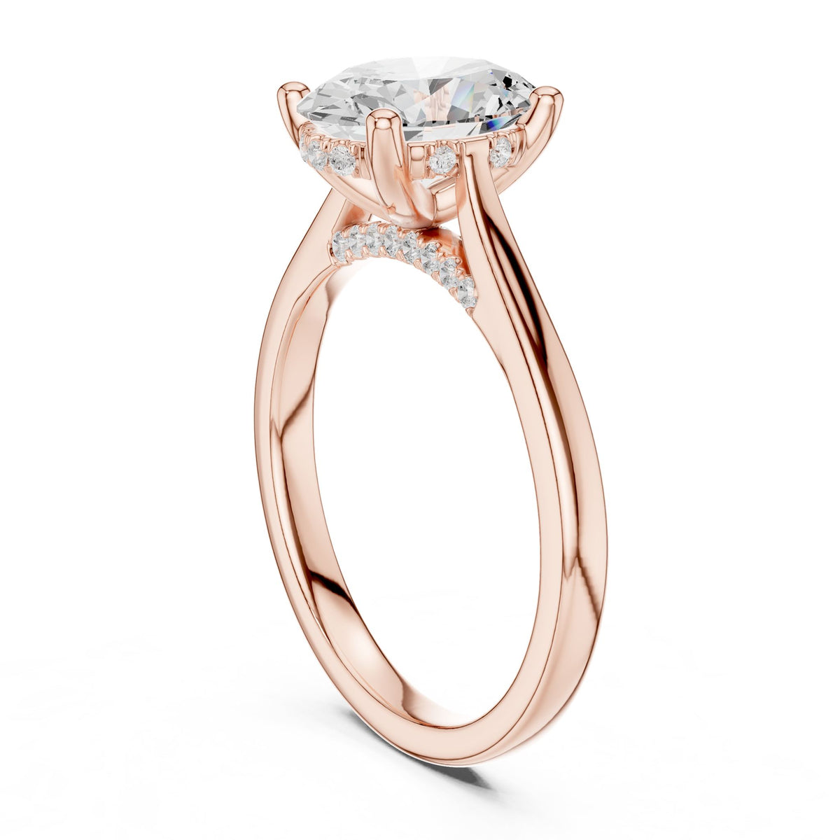 Oval Accented Lab Grown Diamond Engagement Ring
