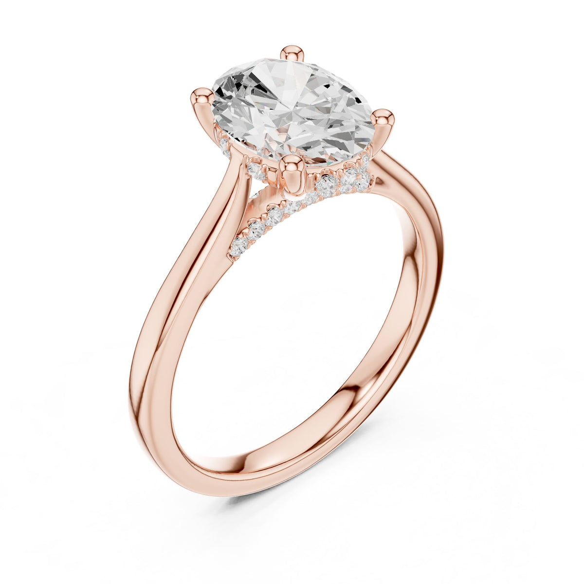 Oval Accented Lab Grown Diamond Engagement Ring