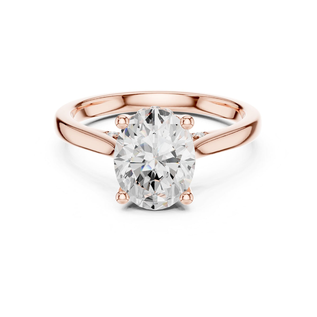 Oval Accented Lab Grown Diamond Engagement Ring