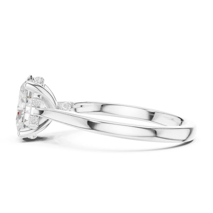 Oval Accented Lab Grown Diamond Engagement Ring