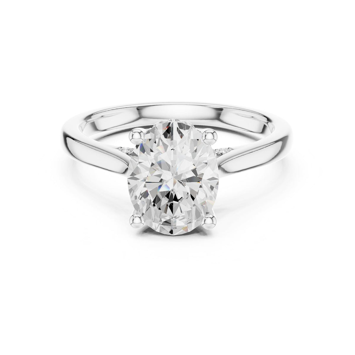 Oval Accented Lab Grown Diamond Engagement Ring