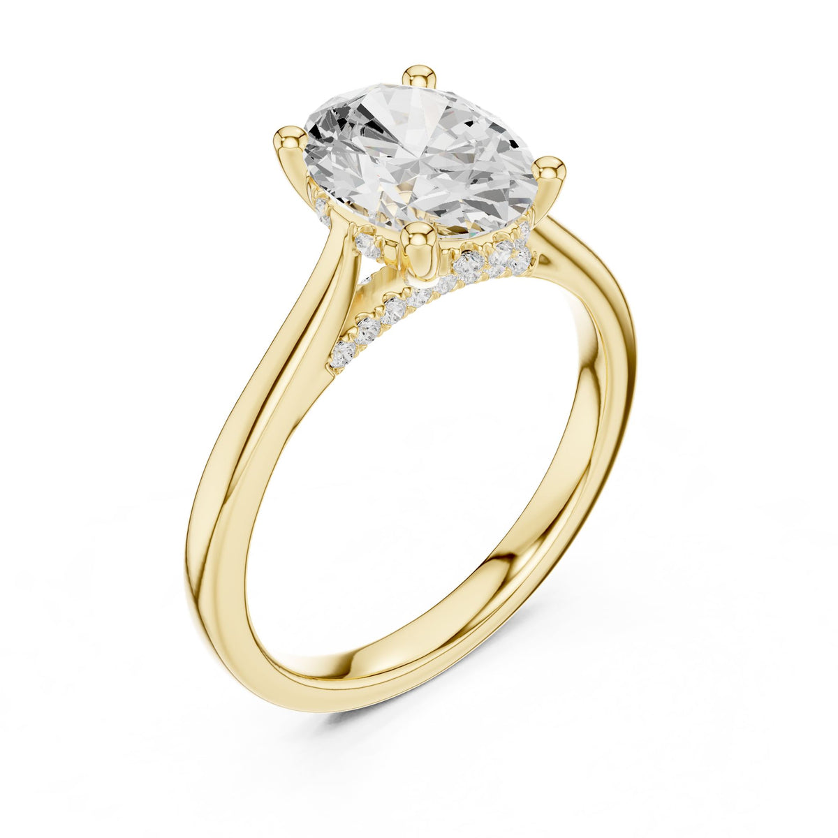 Oval Accented Lab Grown Diamond Engagement Ring