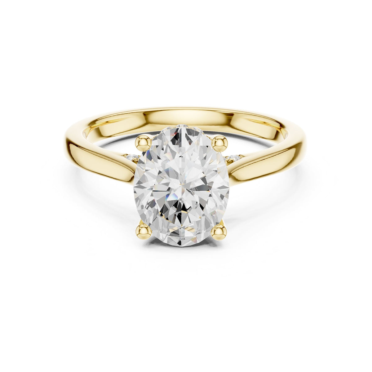Oval Accented Lab Grown Diamond Engagement Ring