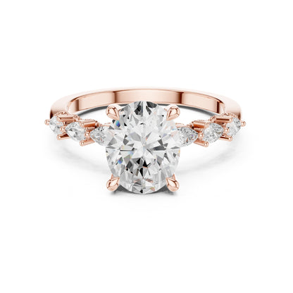Oval Accented Lab Grown Diamond Engagement Ring