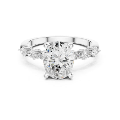 Oval Accented Lab Grown Diamond Engagement Ring