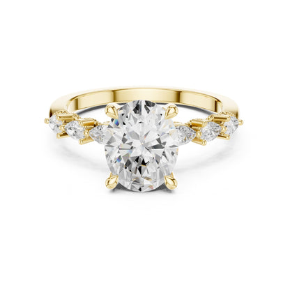 Oval Accented Lab Grown Diamond Engagement Ring