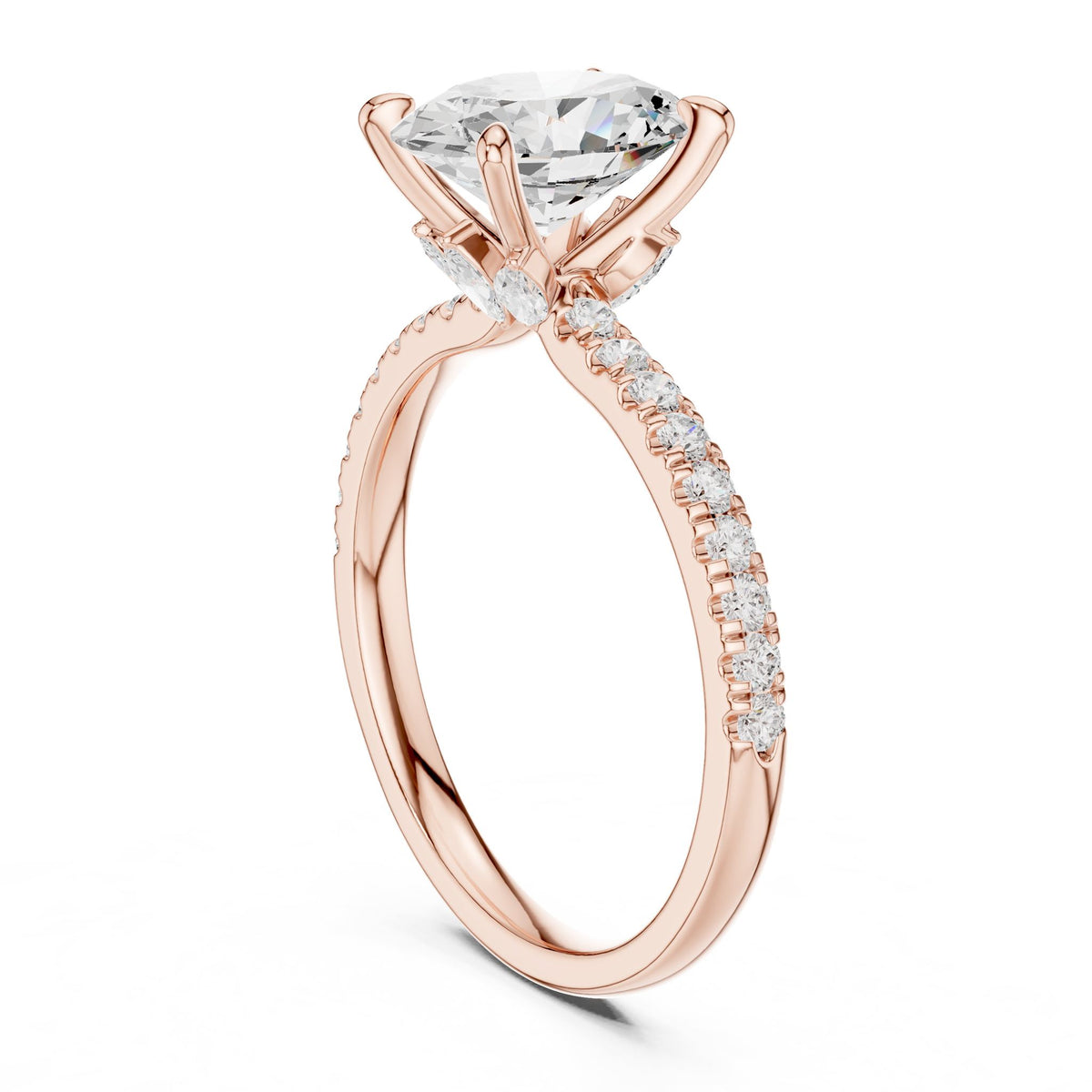 Oval Accented Lab Grown Diamond Engagement Ring