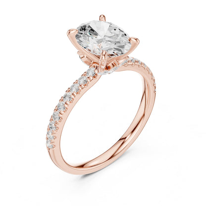 Oval Accented Lab Grown Diamond Engagement Ring