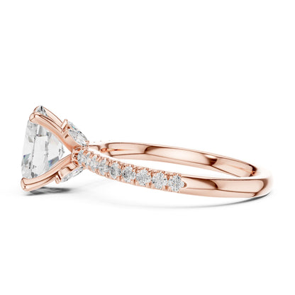 Oval Accented Lab Grown Diamond Engagement Ring