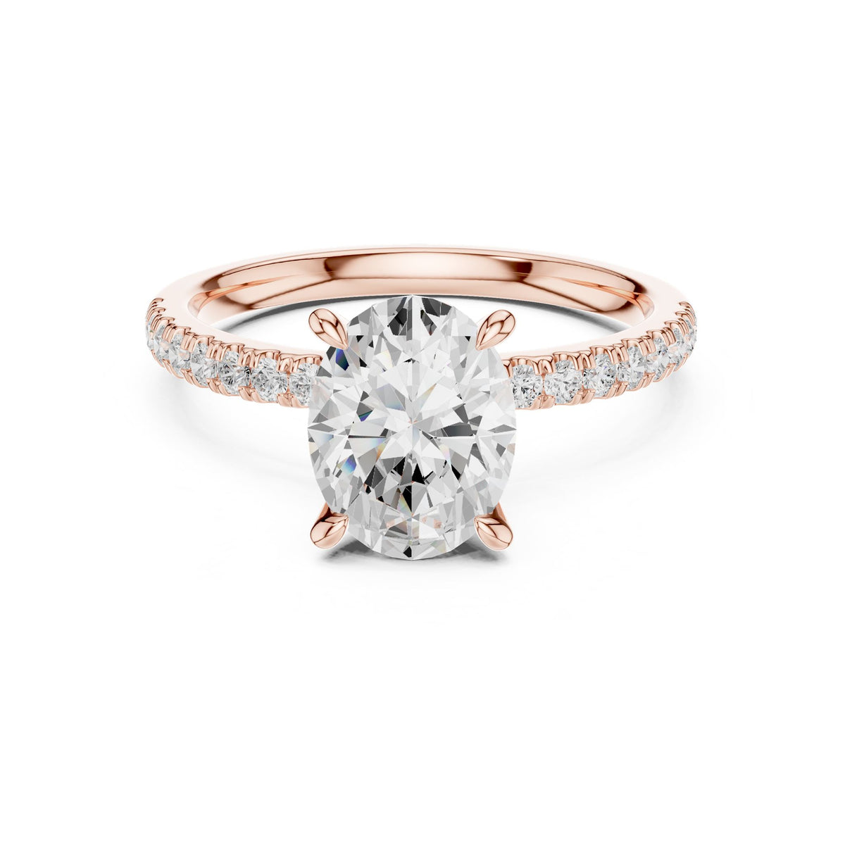 Oval Accented Lab Grown Diamond Engagement Ring