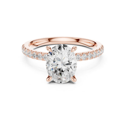 Oval Accented Lab Grown Diamond Engagement Ring