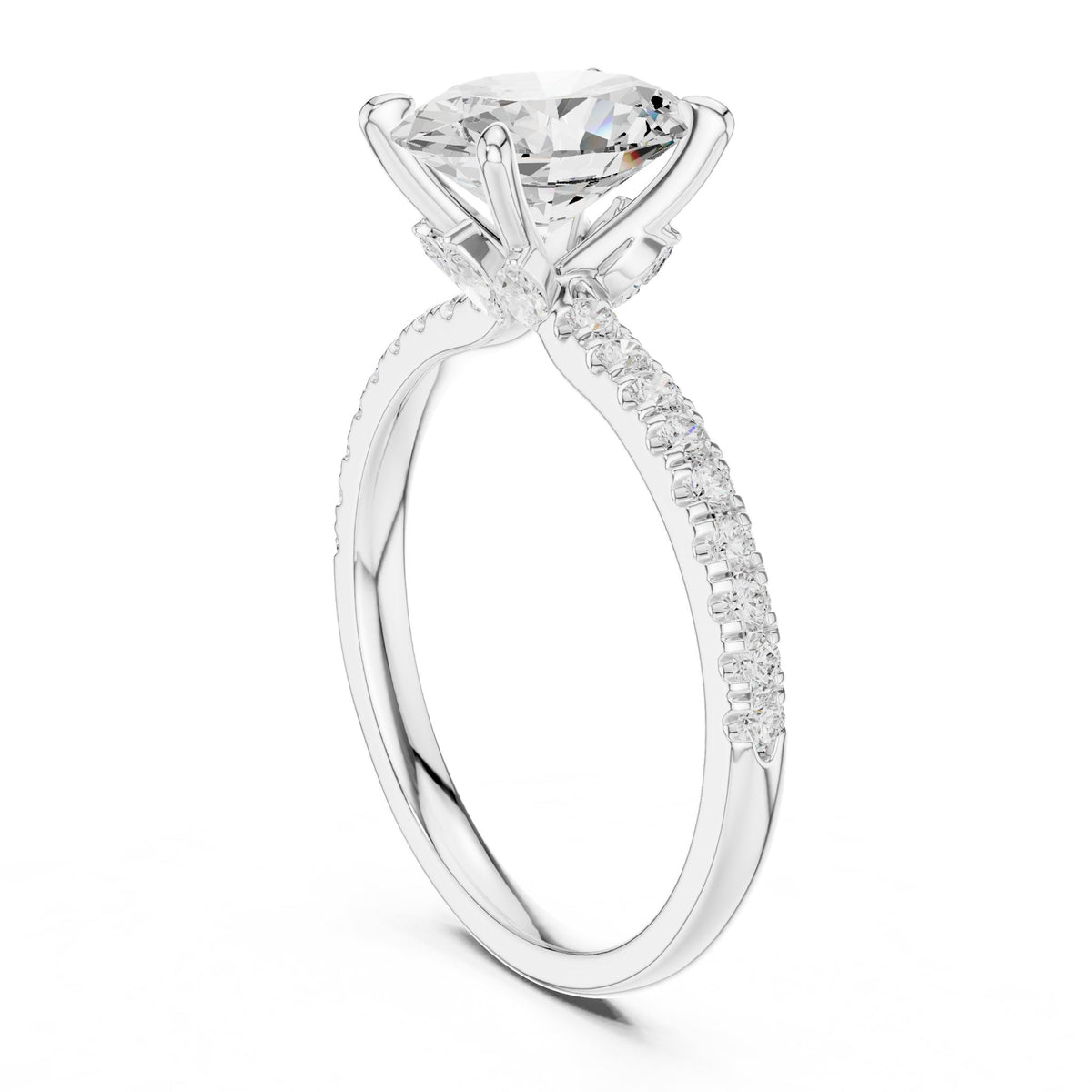 Oval Accented Lab Grown Diamond Engagement Ring