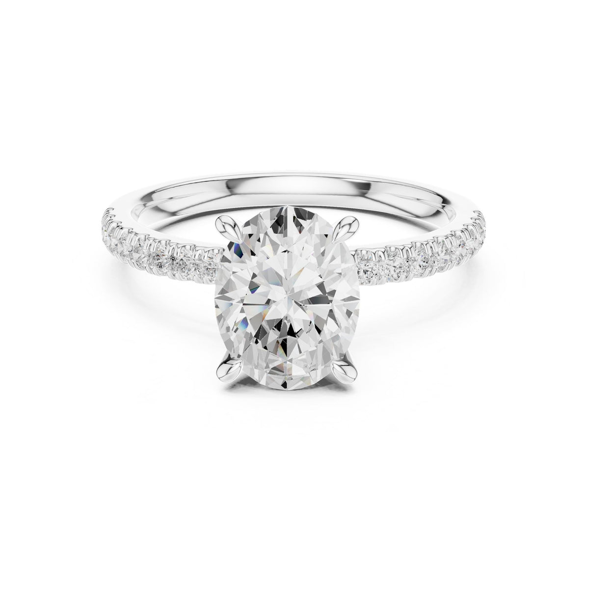 Oval Accented Lab Grown Diamond Engagement Ring