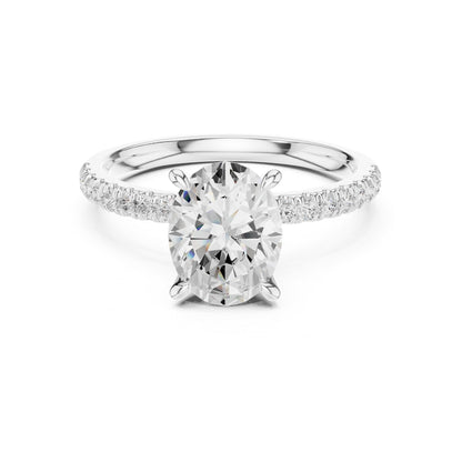 Oval Accented Lab Grown Diamond Engagement Ring