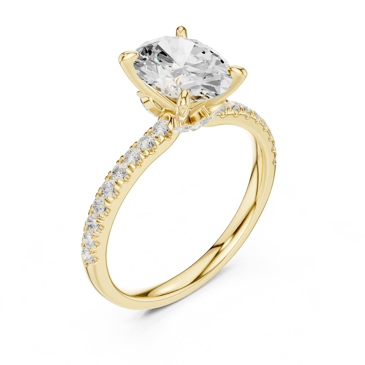Oval Accented Lab Grown Diamond Engagement Ring