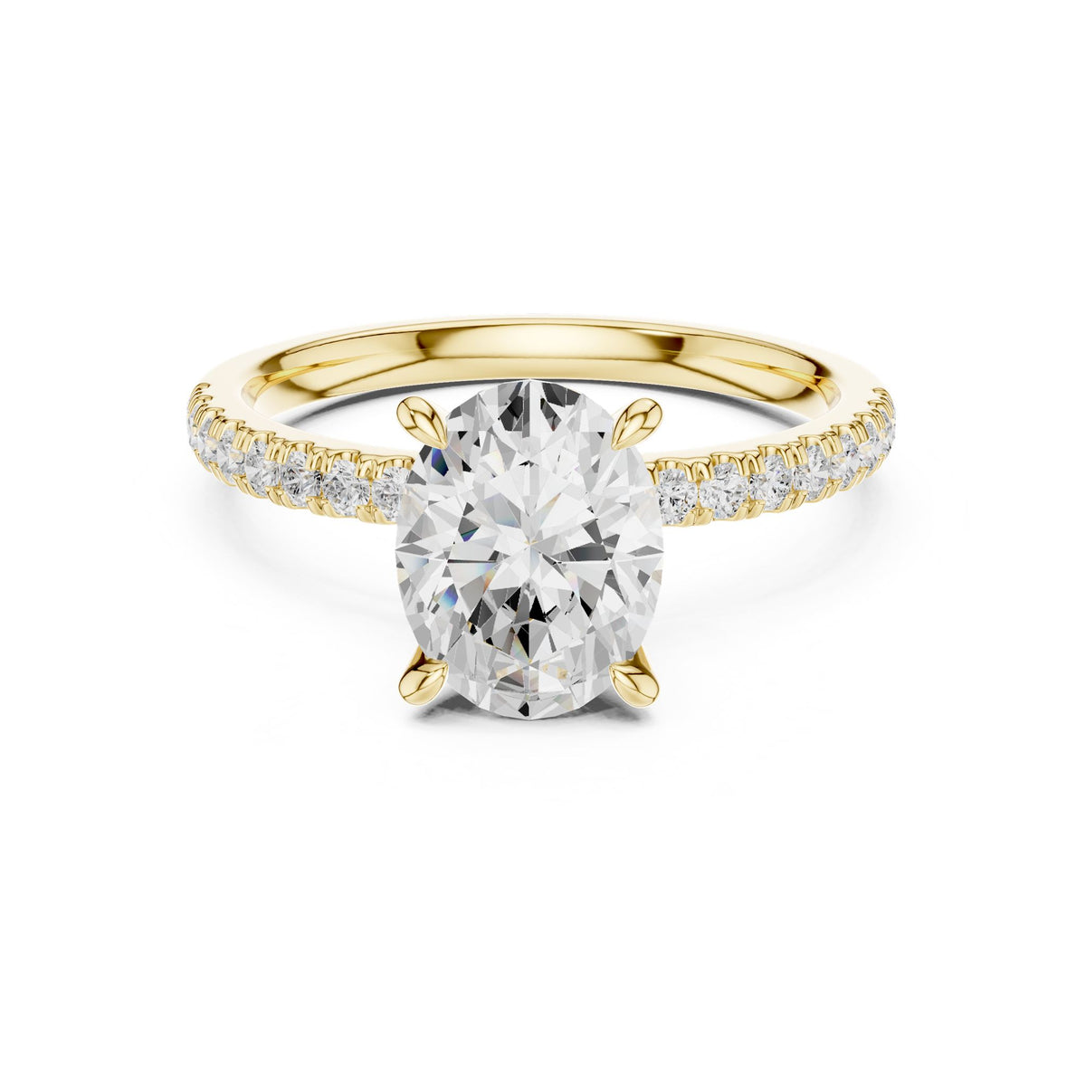 Oval Accented Lab Grown Diamond Engagement Ring