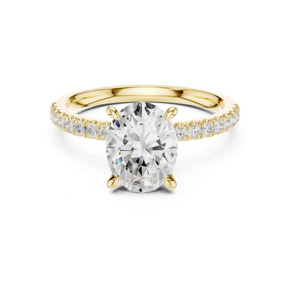 Oval Accented Lab Grown Diamond Engagement Ring
