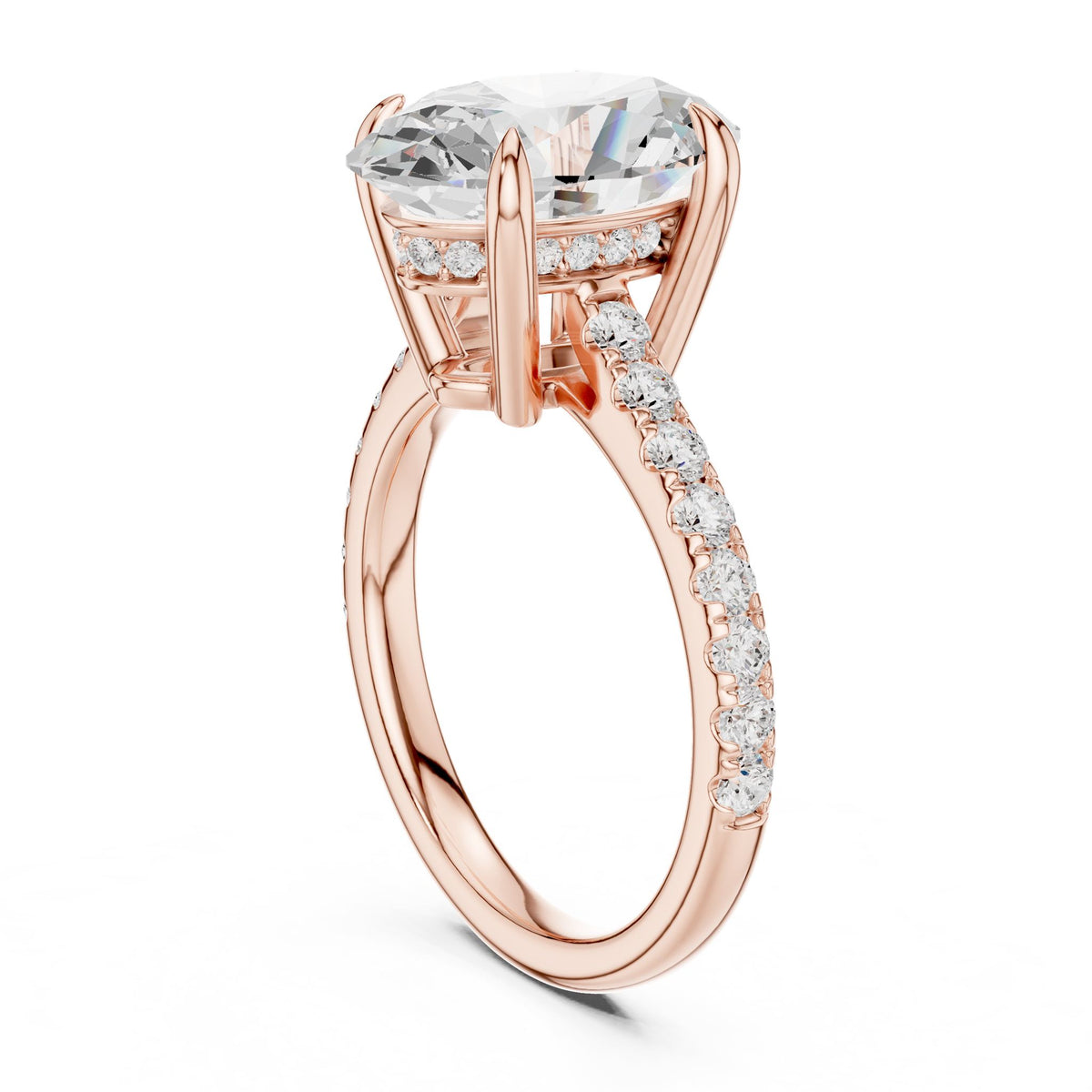 Oval Accented Lab Grown Diamond Engagement Ring