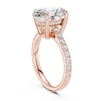 Oval Accented Lab Grown Diamond Engagement Ring