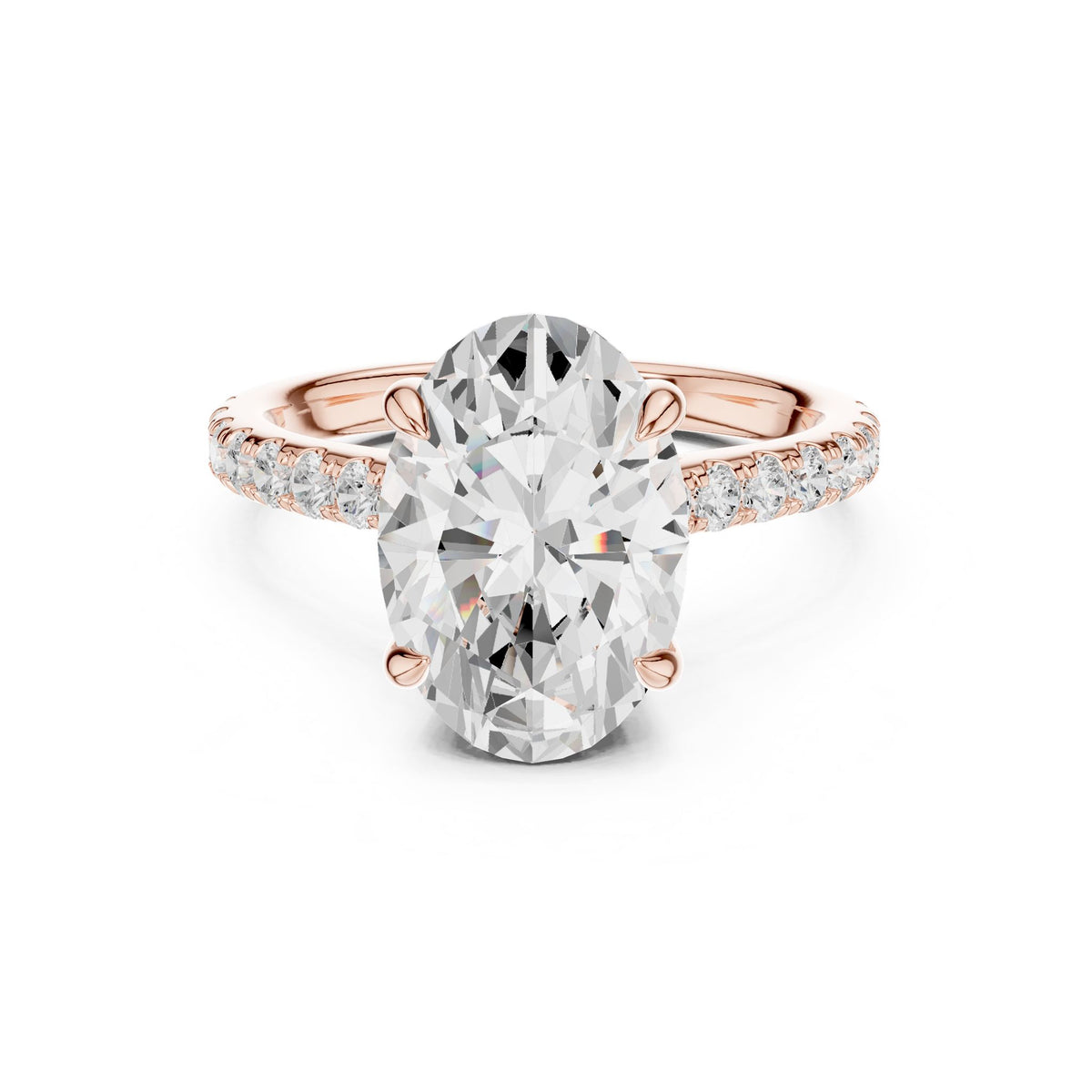 Oval Accented Lab Grown Diamond Engagement Ring