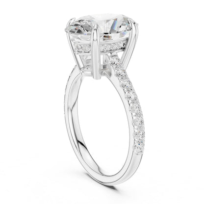 Oval Accented Lab Grown Diamond Engagement Ring