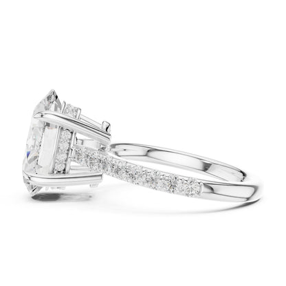 Oval Accented Lab Grown Diamond Engagement Ring
