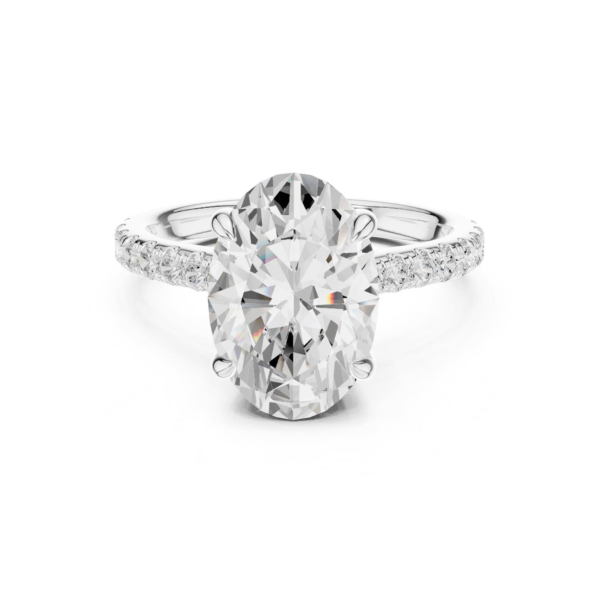 Oval Accented Lab Grown Diamond Engagement Ring