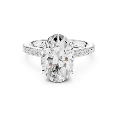 Oval Accented Lab Grown Diamond Engagement Ring